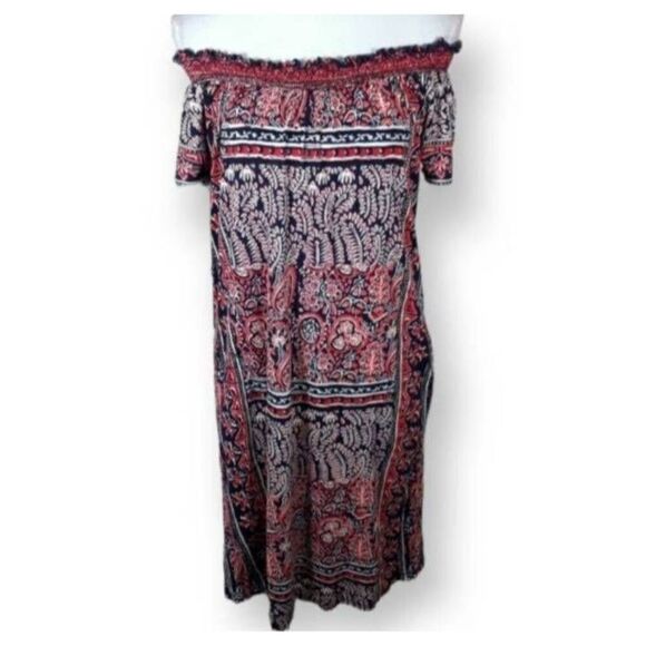 LUCKY BRAND RED, WHITE, & BLUE OFF-THE-SHOULDER W/POCKETS DRESS SZ.XS EUC. - Picture 3 of 8